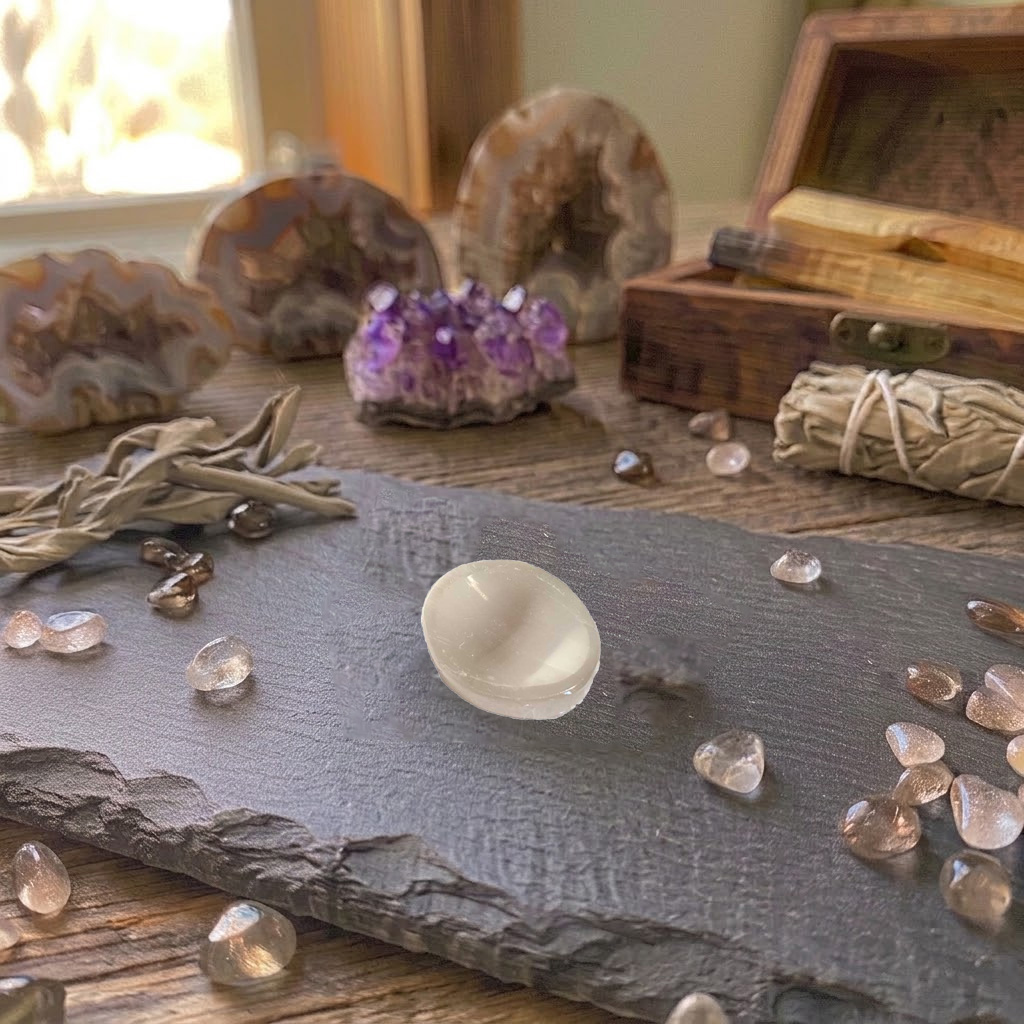 Selenite worry stone