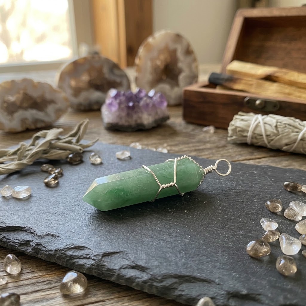 Green Aventurine wire wrapped point